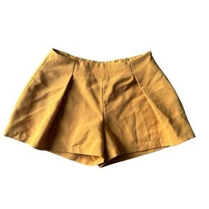 mustard yellow wide leg shorts